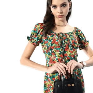 Women Red Floral Printed Ruched Bust Bodycon Mini Dress