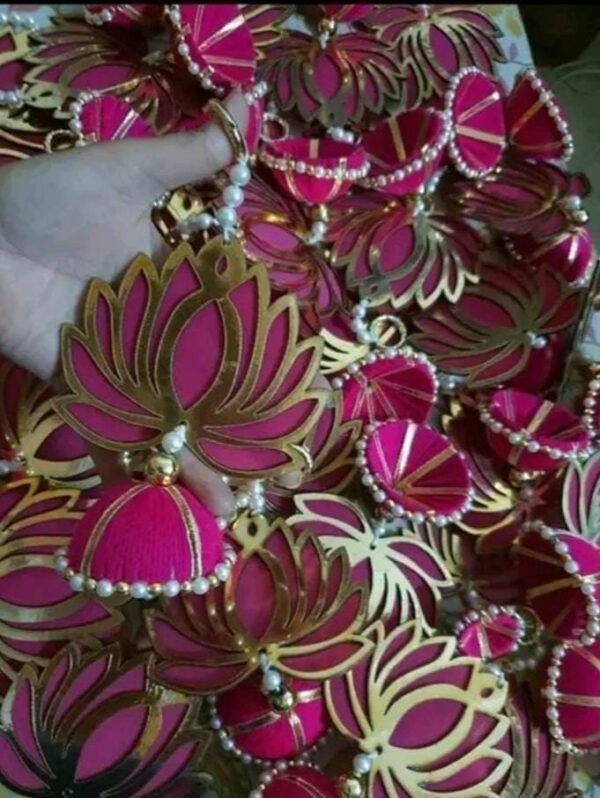 Handmade wall decor lotus with jhumki style hanging for home decor - Image 3