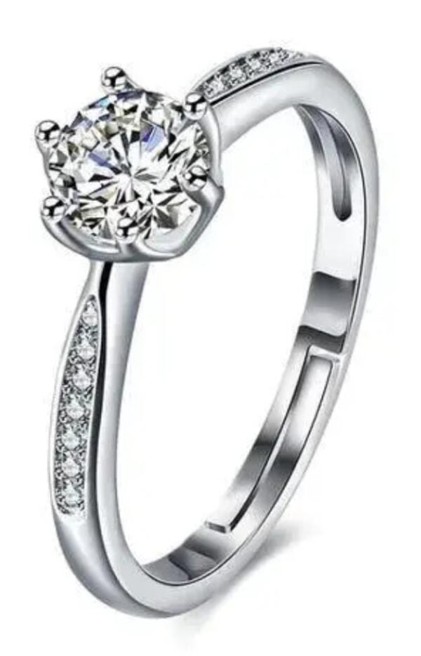 Elegant Adjustable Silver-Plated Ring for Women and Girls