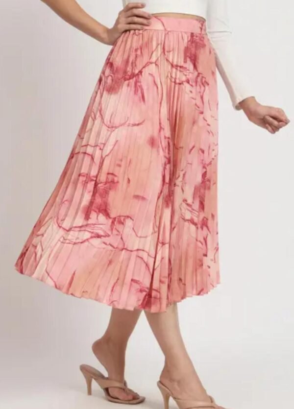 Exquisite Marble Elegance Women's Pink Skirt - Image 4