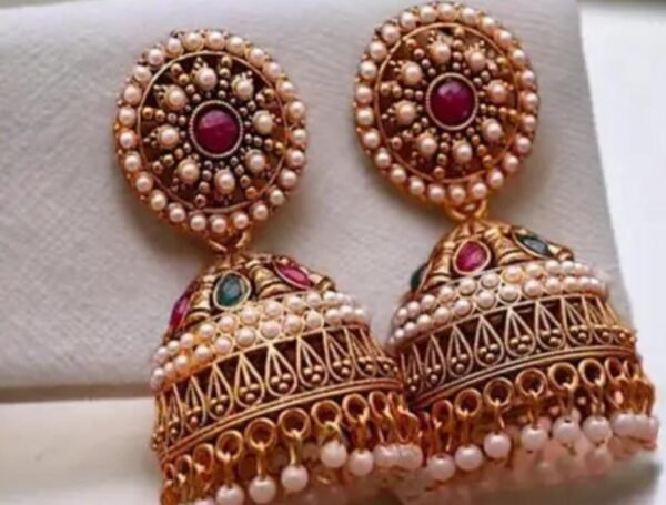 Oxidized Rajwadi Jhumka Earrings for Ethnic Elegance - Image 3