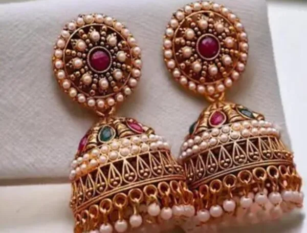 Oxidized Rajwadi Jhumka Earrings for Ethnic Elegance - Image 3