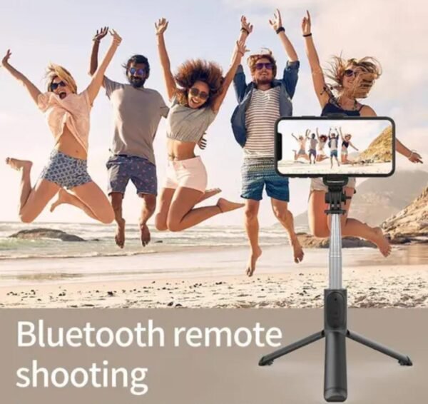 Bluetooth remote in action for wireless selfie and video shooting