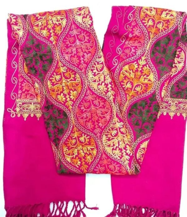 Magenta Kashmiri Woolen Shawl fold look