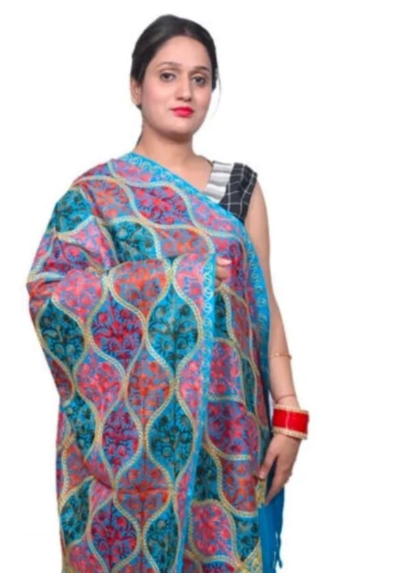 Light Blue Woolen Shawl full look