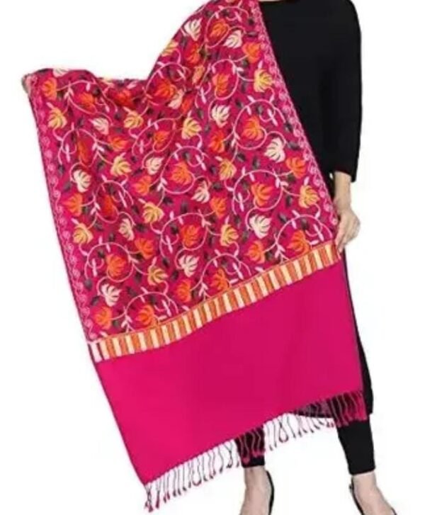 Pink Embroidered Shawl