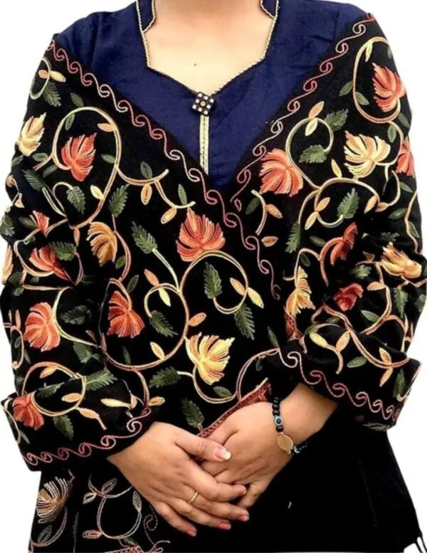 Black Embroidered Shawl