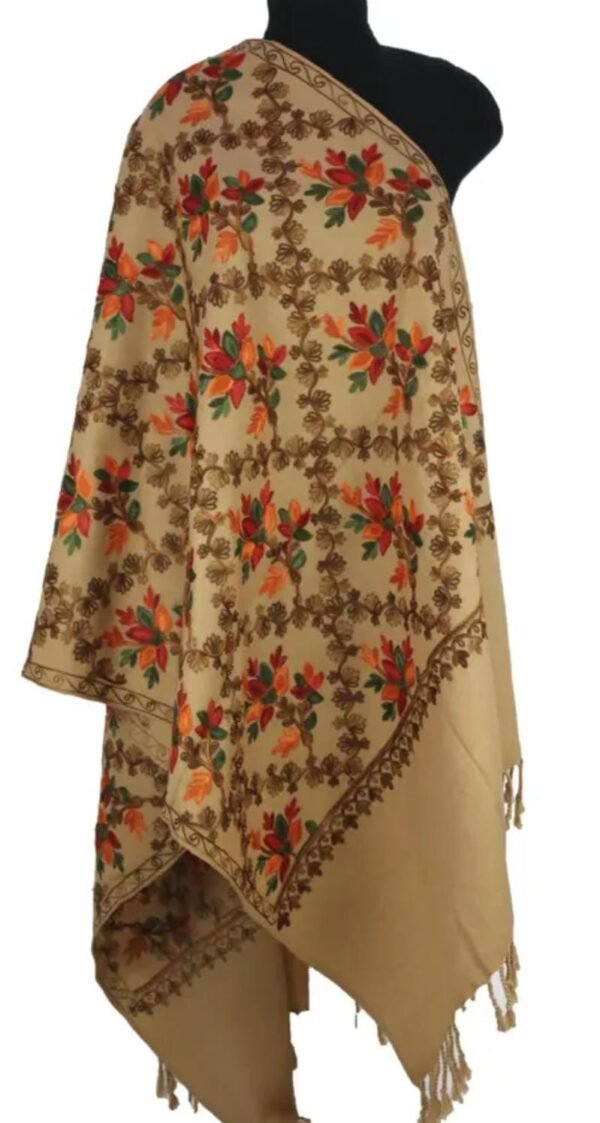 Beige Kashmir Wool Shawl