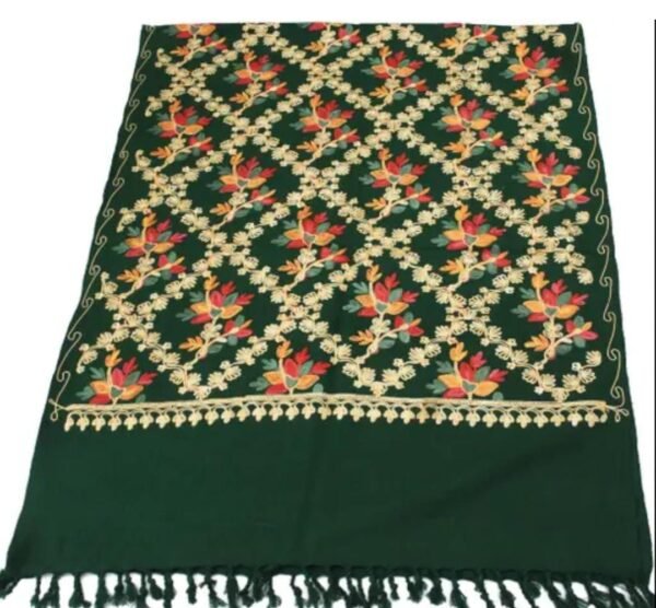 Dark Green Wool Shawl