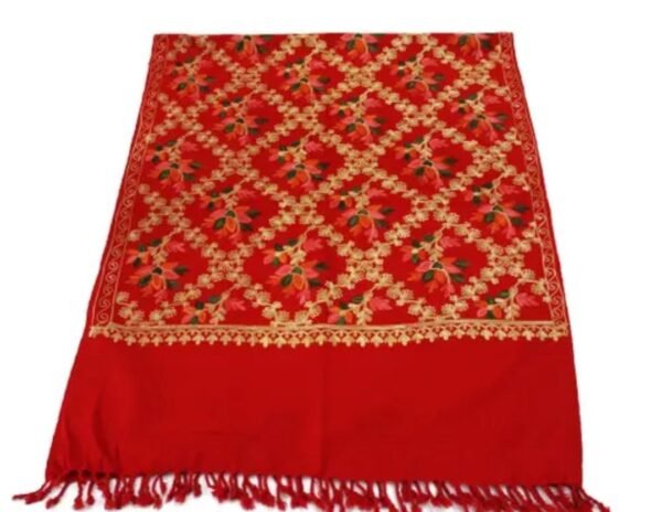 Red Kashmir Wool Shawl