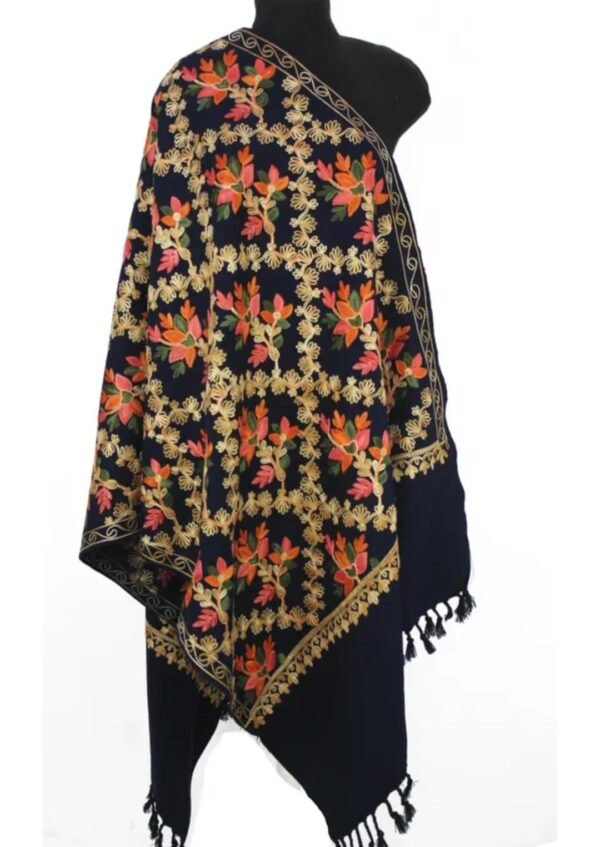 Navy Blue Kashmir Shawl