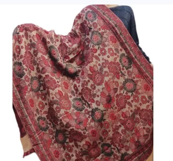 Maroon Woven Reversible Shawl