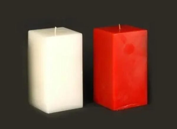 Red and White Scented Candles Square Shape Pack of 2