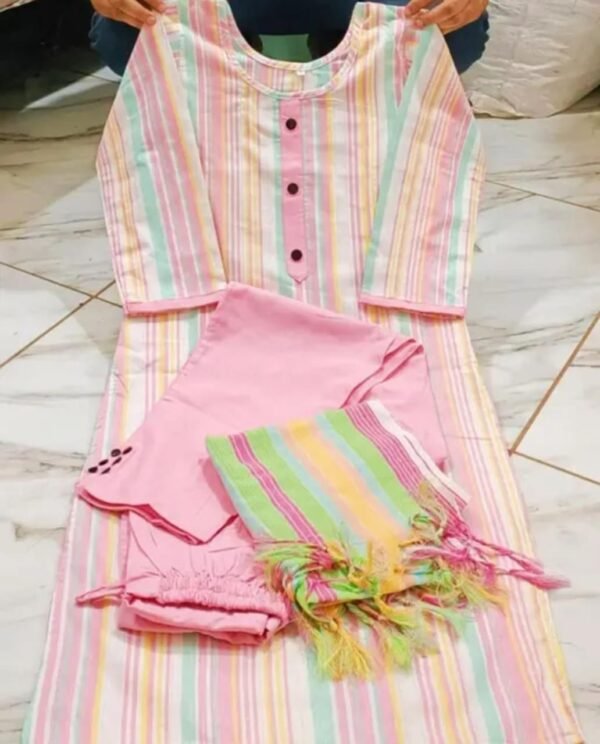 Pink Kurti Set with Dupatta: Perfect for Daily Wear Copy