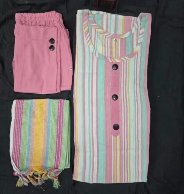 Pink Kurti Set with Dupatta: Perfect for Daily Wear Copy - Image 2