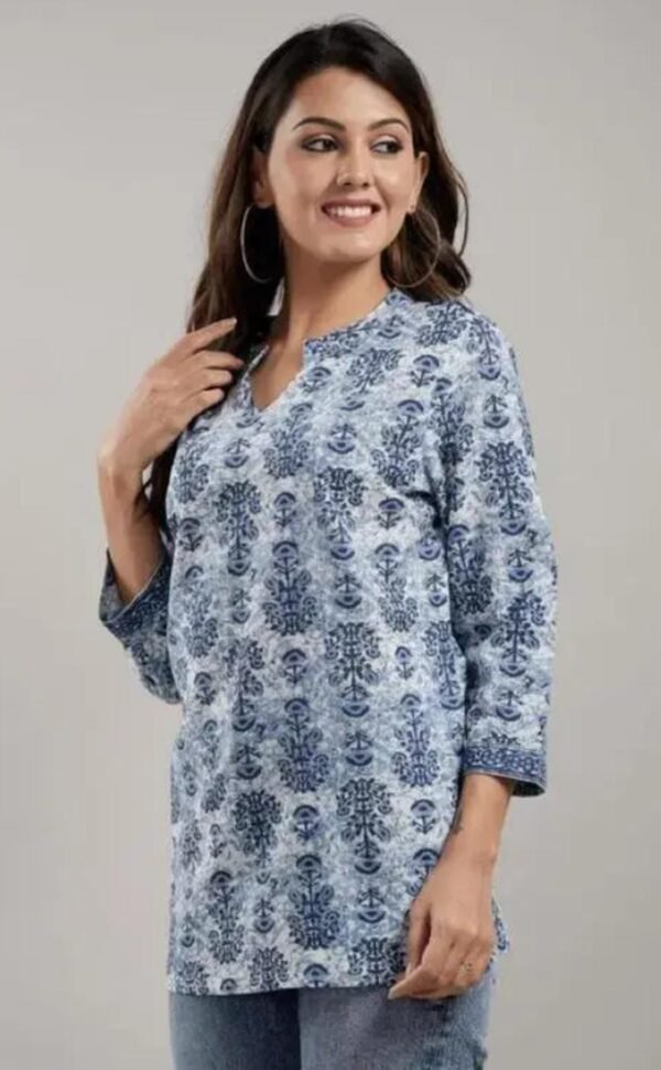 Grey Cotton Short Kurti