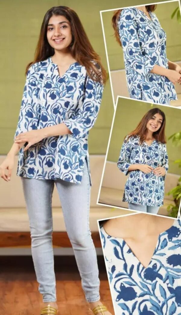 White Rayon Short Kurti