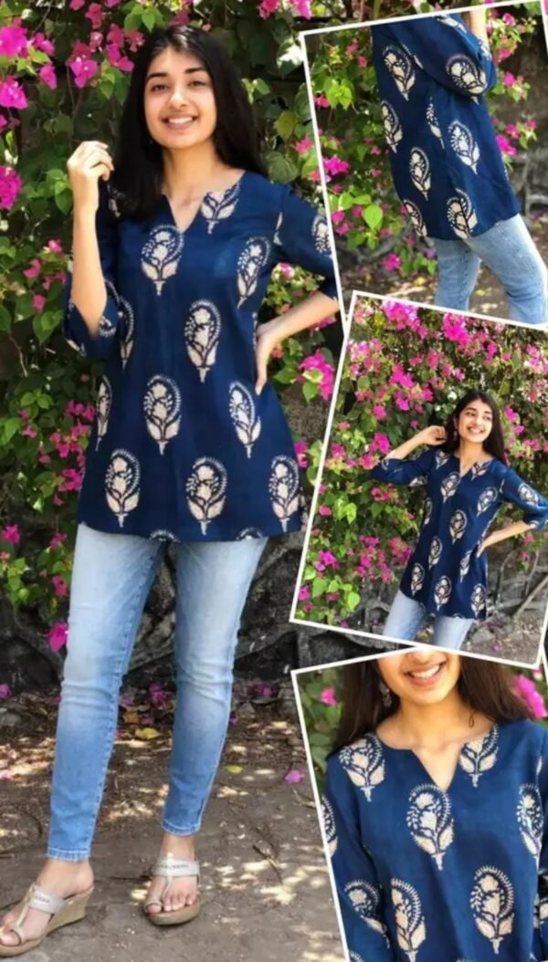 Blue Rayon Short Kurti