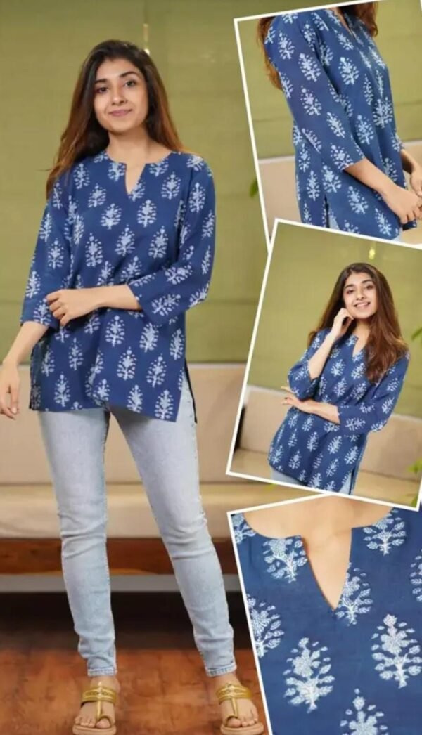Blue Rayon Short Kurti
