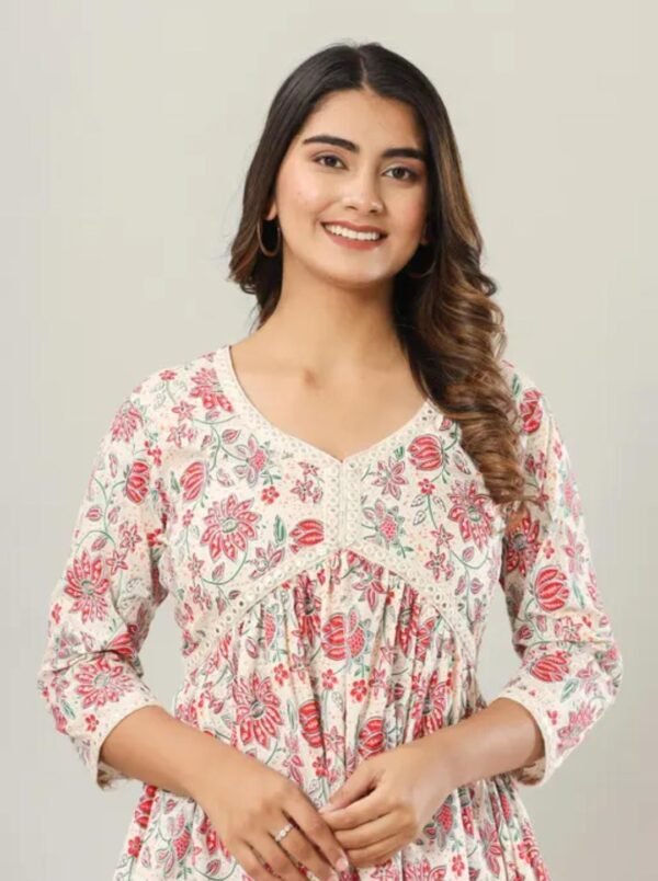 White Rayon Short Kurti ALIA CUT