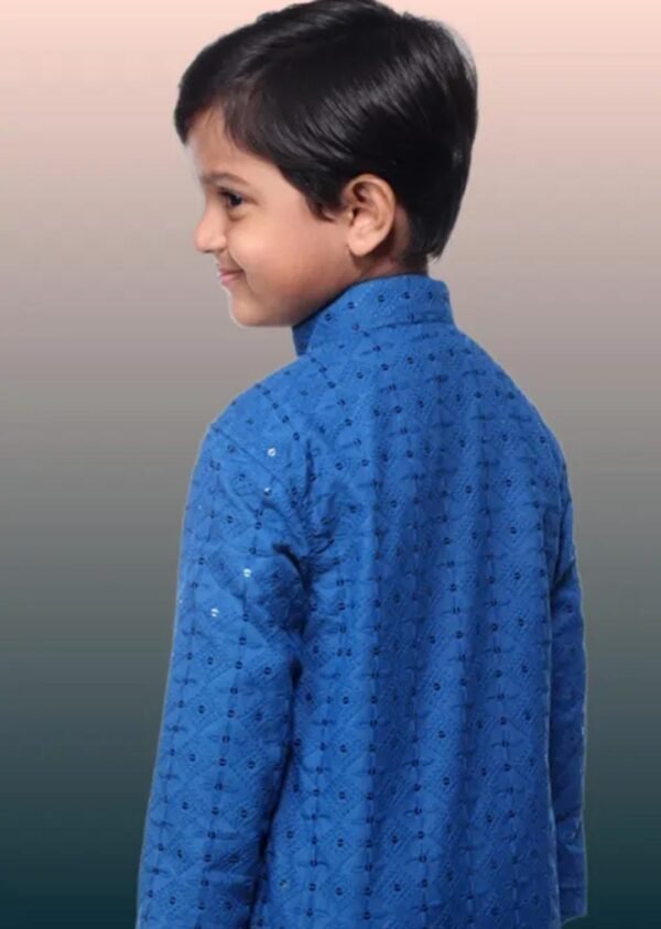 Blue Kurta and Payjama back side look