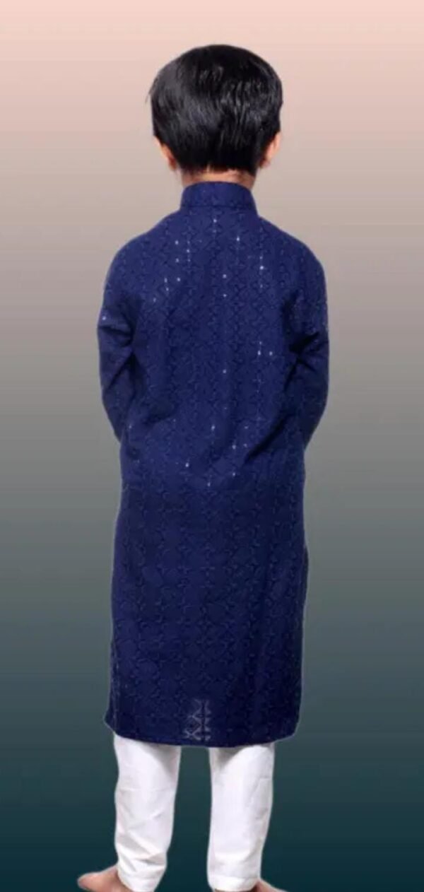 Dark Blue Kurta Payjama back look