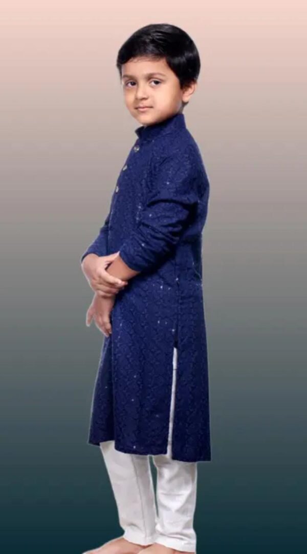 Dark Blue Kurta Payjama side look