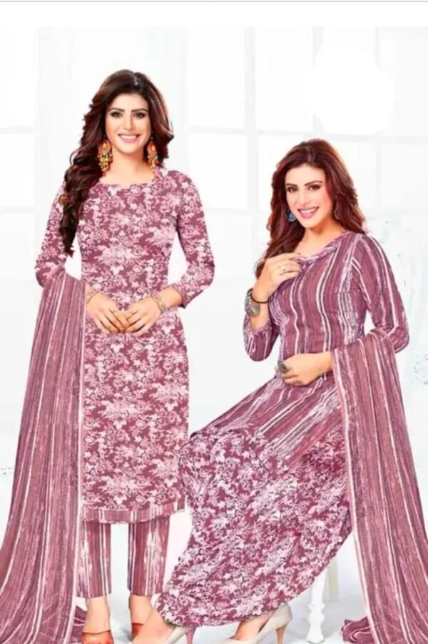 Digital Printed Crepe Dress Material - Image 2