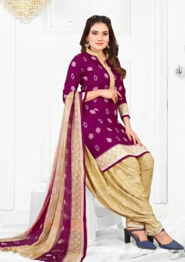 Printed Crepe Dress Material