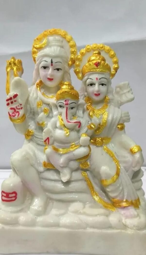 Shiv Parivar Murti - Lord Shiva, Parvati & Ganesha Idol for Shivratri Puja - Image 3
