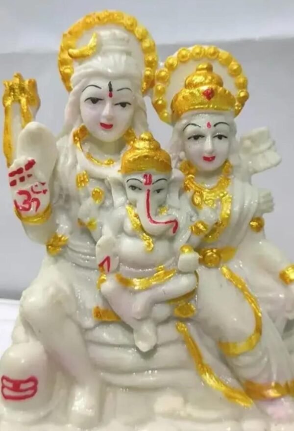 Shiv Parivar Murti - Lord Shiva, Parvati & Ganesha Idol for Shivratri Puja
